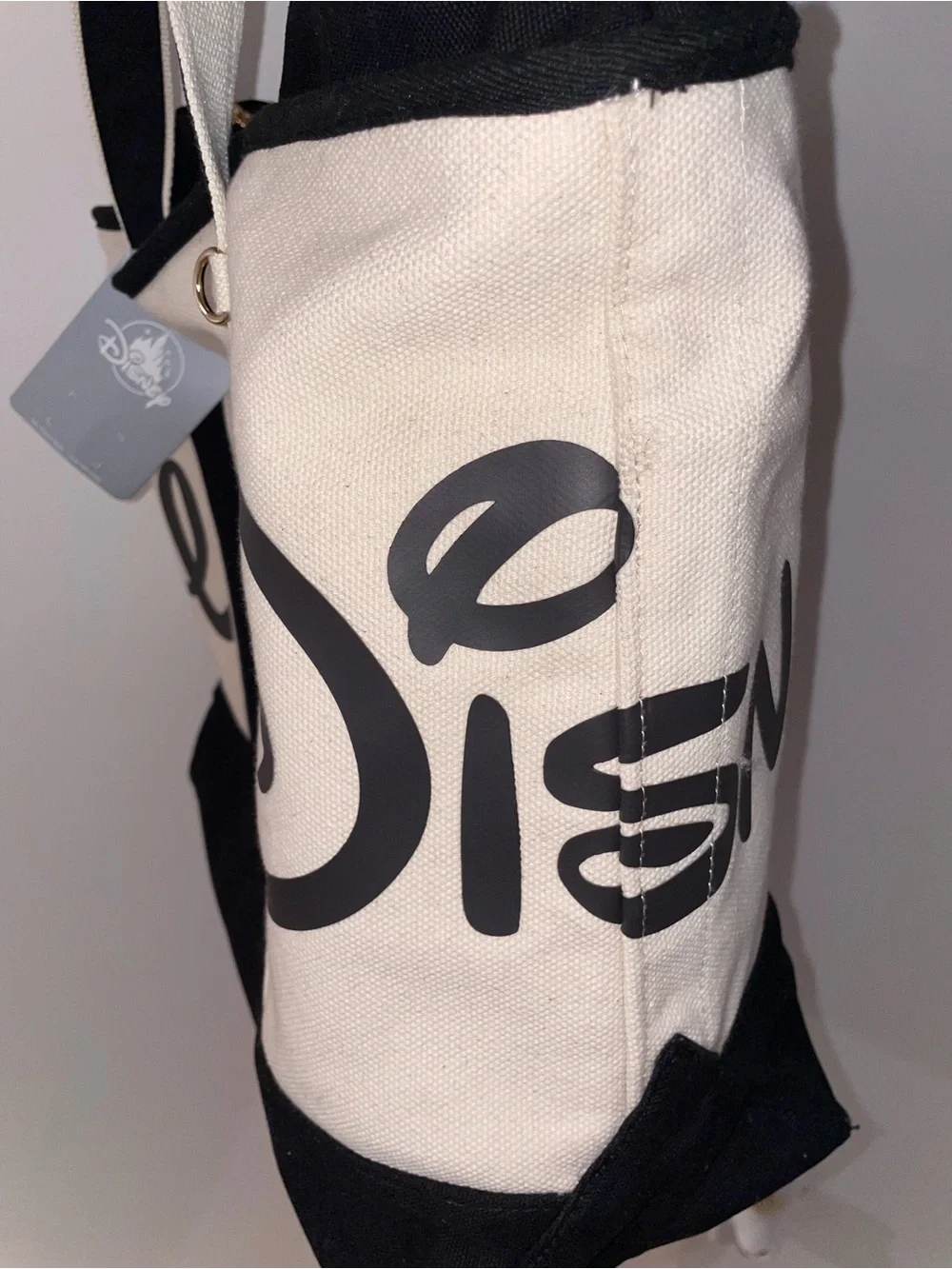 Disney parks color Walt Disney Black & Cream Canvas Tote Bag